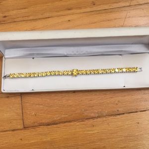 Princess cut Yellow Sapphire tennis bracelet